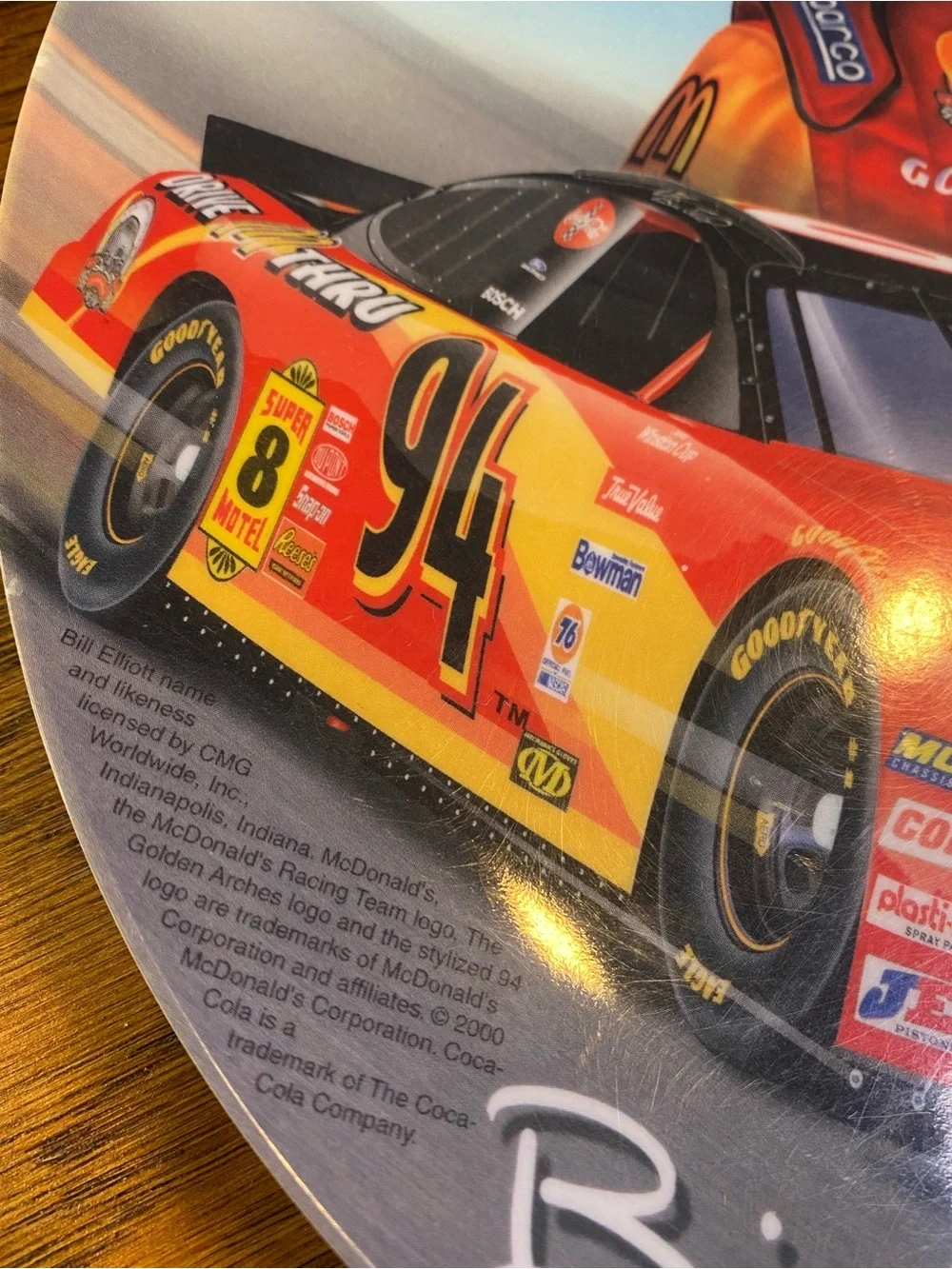 Bill Elliott #94‎ NASCAR 25th Anniversary McDonalds Commemorative Plate 9.5